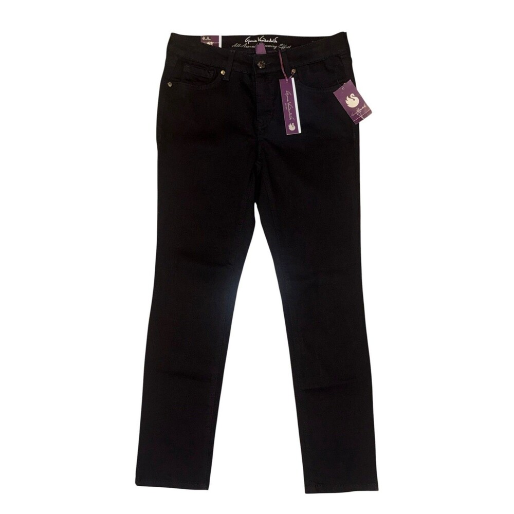 NWT Gloria Vanderbilt Petite Bridget Slimming Slim Leg Mid-Rise Black Jeans 6P